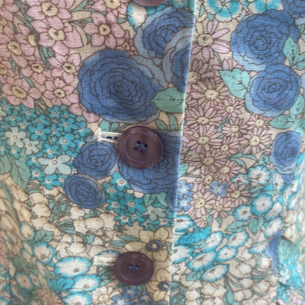 Newport News 100% Linen Vintage Granny Chic Floral Suit Jacket - Picture 3 of 4